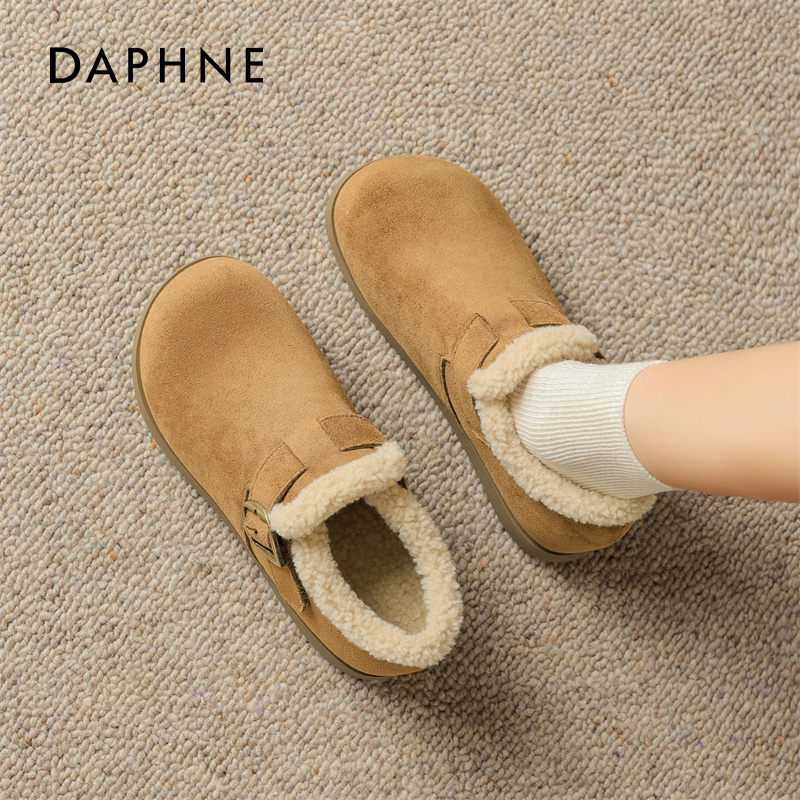 达芙妮加绒厚底勃肯鞋女