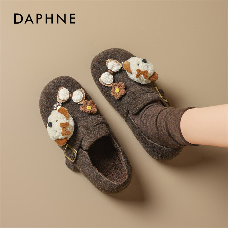 芙妮加绒勃肯鞋卡通毛毛棉鞋