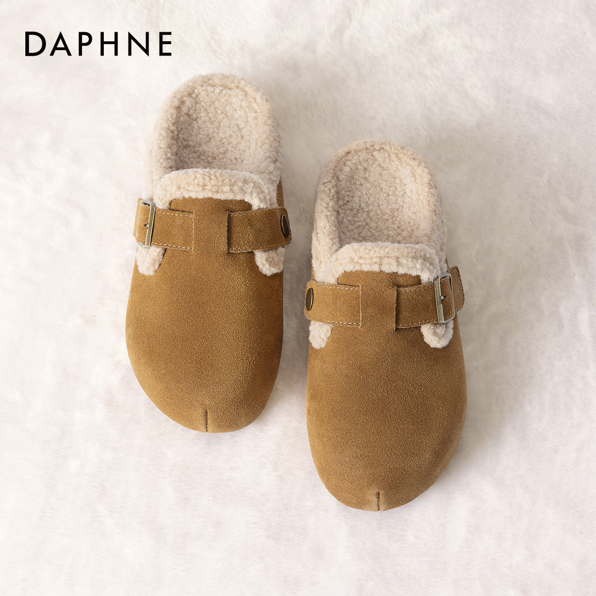 达芙妮加绒勃肯鞋女2026新款冬季内增高保暖毛毛鞋包头外穿半拖鞋,女鞋,勃肯鞋/软木鞋,淘宝优惠券,粉丝福利购,淘宝优惠卷