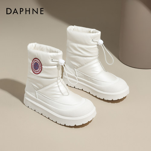 达芙妮厚底雪地靴冬季加绒加厚