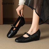 晚晚鞋 达芙妮法式 新款 内增高山茶花小香风单鞋 玛丽珍鞋 女2026春季