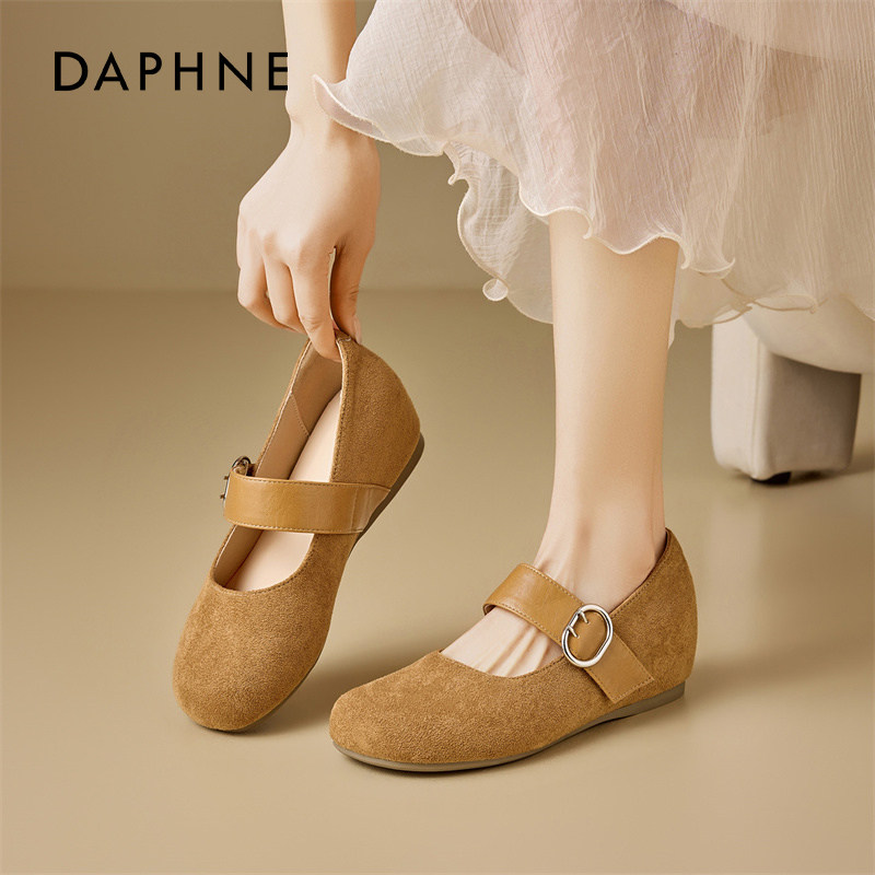 达芙妮内增高玛丽珍鞋女2026春季新款绝美浅口单鞋复古绒面勃肯鞋,女鞋,玛丽珍鞋,淘宝优惠券,粉丝福利购,淘宝优惠卷