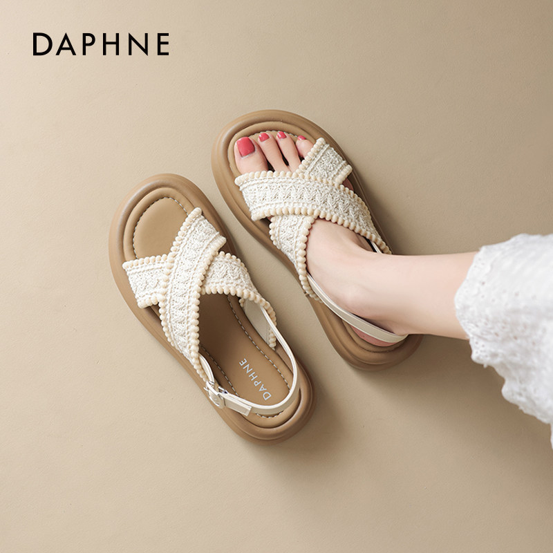 达芙妮厚底凉鞋女夏外穿2026新款软底两穿凉拖鞋配裙子绝美不累脚