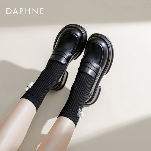 厚底乐福鞋达芙妮小皮鞋百搭