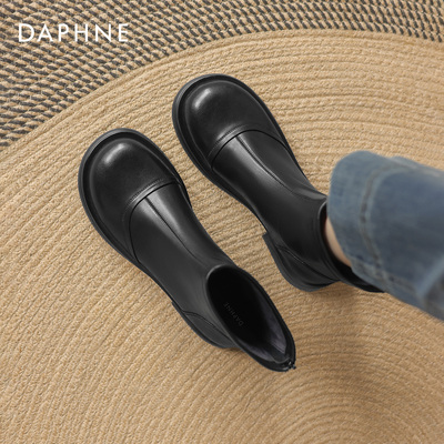 达芙妮短靴女粗跟弹力瘦瘦靴