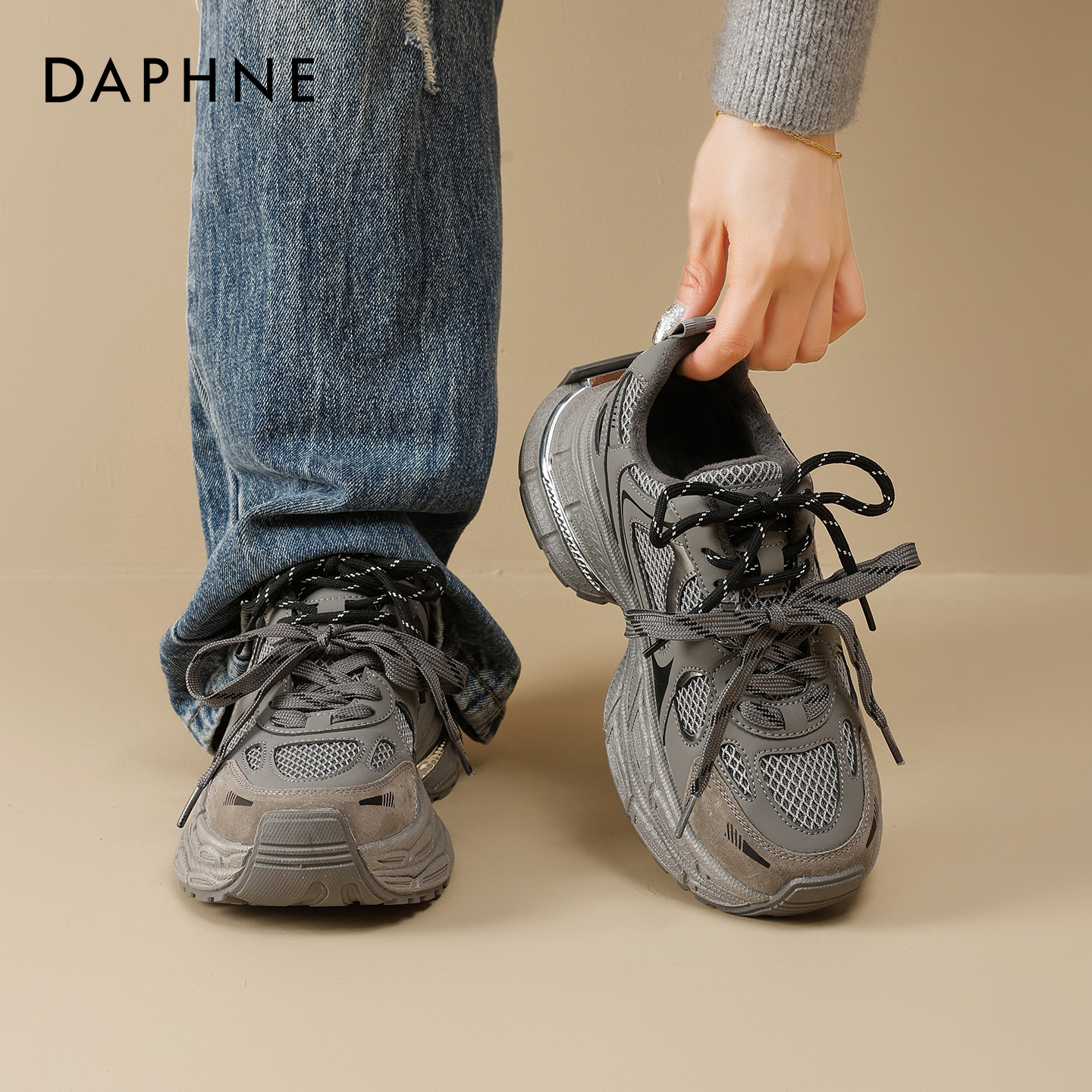 达芙妮加绒老爹鞋女冬季