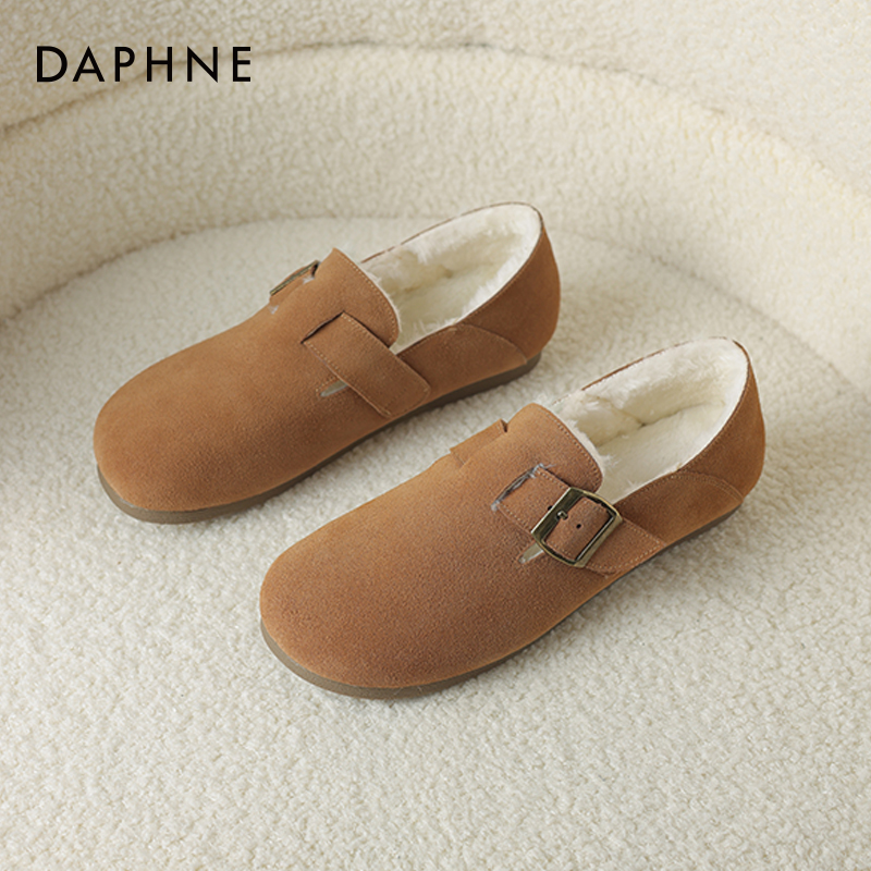 达芙妮勃肯鞋女冬加绒保暖休闲鞋