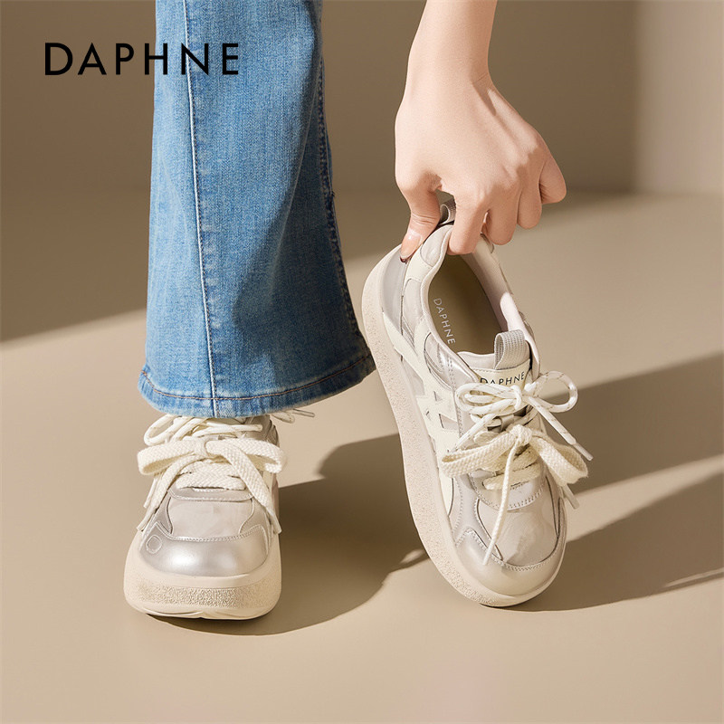 达芙妮德训鞋女2026春季新款芭蕾运动鞋子阿休闲甘板鞋厚底小白鞋,女鞋,时尚休闲鞋,淘宝优惠券,粉丝福利购,淘宝优惠卷