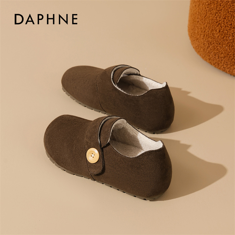 达芙妮加绒勃肯鞋复古咖色雪地靴