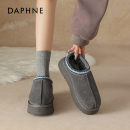 达芙妮厚底加绒雪地靴女冬季2025新款防滑棉靴毛毛靴加厚保暖棉鞋