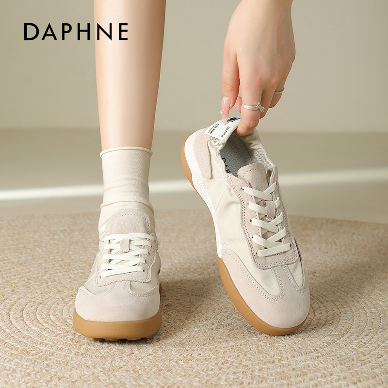 达芙妮芭蕾德训鞋女2026新款春季平底帆布板鞋百搭薄款运动小白鞋