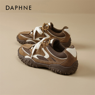 不累脚阿运动甘鞋 复古美拉德运动鞋 女冬2025新款 达芙妮棕色德训鞋