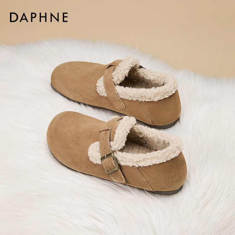 达芙妮加绒勃肯鞋女保暖雪地棉鞋