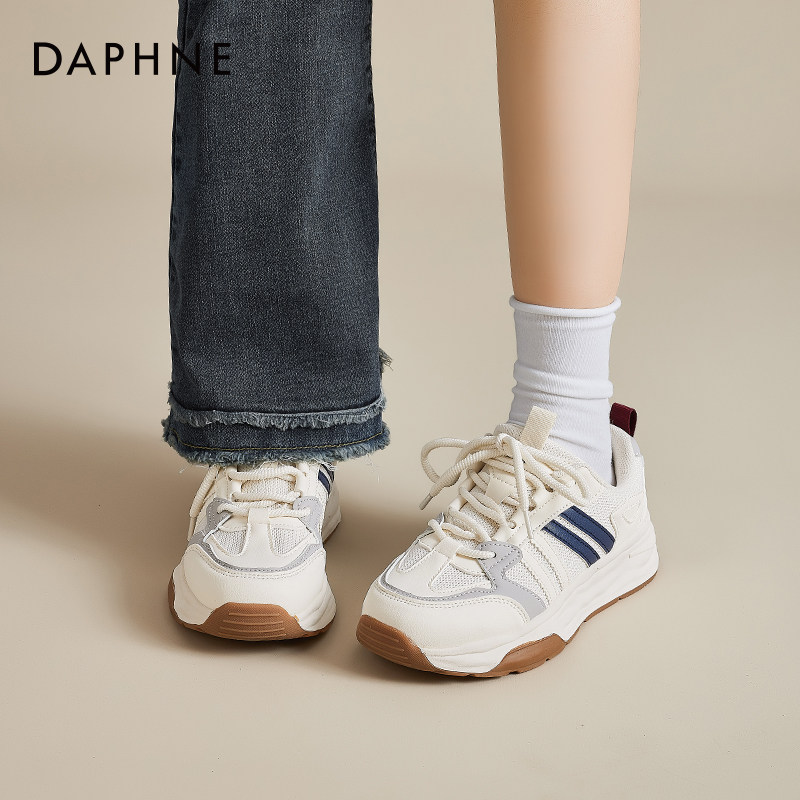 达芙妮厚底芭蕾德训鞋女2026春季新款休闲板鞋不累脚运动小白鞋子