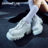 DAPHNELAB达芙妮方糖休闲鞋 休闲小白鞋 女2024新款 厚底百搭德训鞋