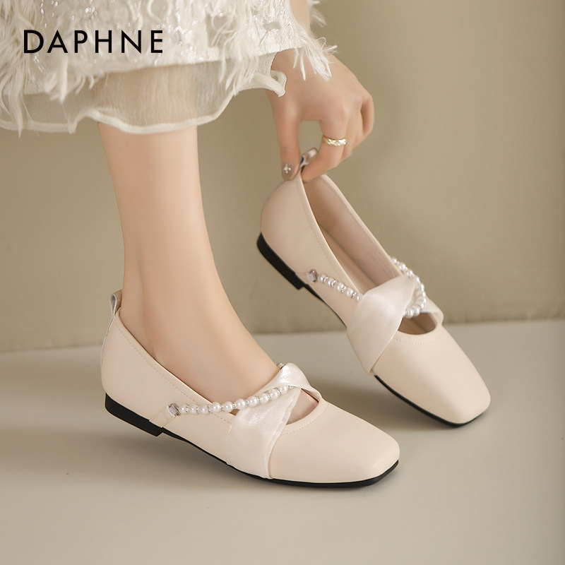 达芙妮浅口单鞋女2026春季新款百搭玛丽珍晚晚鞋伴娘鞋软底妈妈鞋