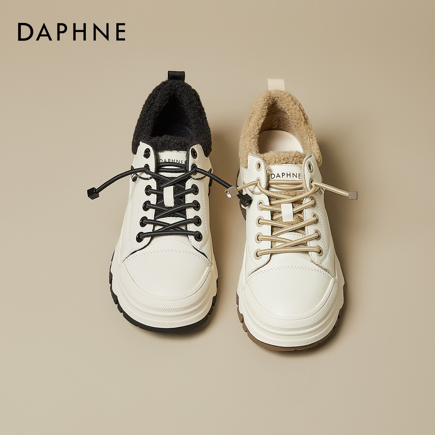 达芙妮加绒登山鞋女2025新款冬季保暖户外休闲棉鞋厚底雪地靴防水,女鞋,时尚雪地靴,淘宝优惠券,粉丝福利购,淘宝优惠卷