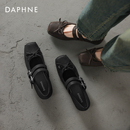 女2026春季 复古芭蕾鞋 新款 方头平底皮鞋 子 法式 达芙妮浅口玛丽珍鞋