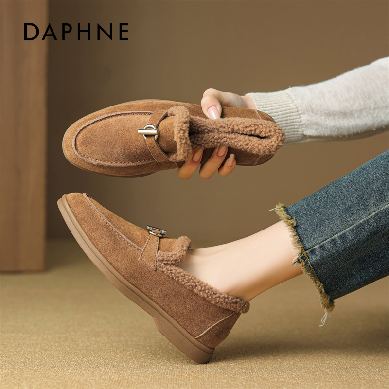 【达芙妮】加绒勃肯鞋老钱风单鞋