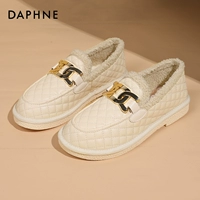 Меховые туфли Daphne для женщин, осенние и зимние уличные туфли из зимнего хлопка для женщин, новый стиль 2022 года без шнуровки и бархатные шапочки для женщин