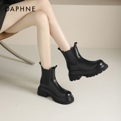 达芙妮马丁靴女厚底切尔西短靴女