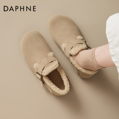达芙妮加绒勃肯鞋女保暖雪地棉鞋