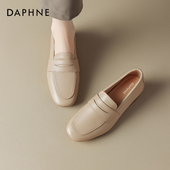 女2026春夏新款 气质女鞋 低跟单鞋 达芙妮平底乐福鞋 英伦风小皮鞋 女