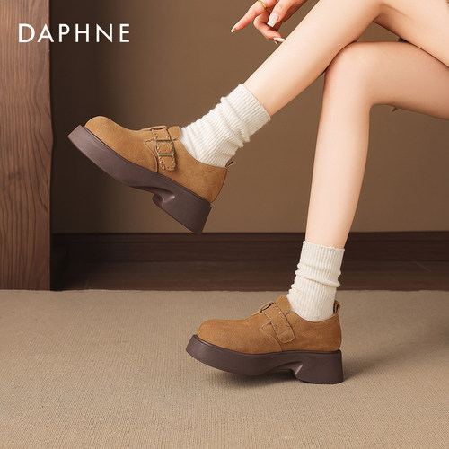达芙妮加绒勃肯鞋女厚底保暖全包