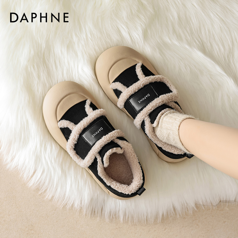 达芙妮冬季棉鞋羊羔绒雪地靴