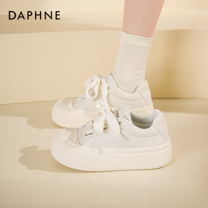 达芙妮小白鞋女款2026春季新款爆款女鞋厚底大头鞋百搭休闲帆布鞋