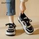 厚底德训鞋 达芙妮百搭板鞋 子 春季 黑白复古休闲小白鞋 女款 2026新款