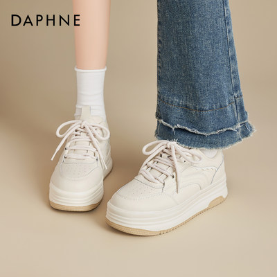 达芙妮厚底小白鞋女款加绒雪地靴