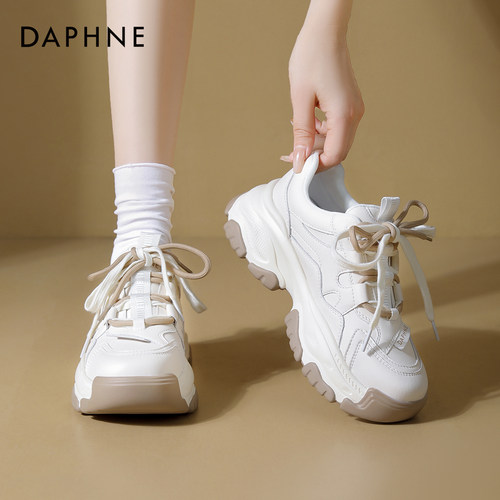 达芙妮厚底老爹鞋女增高轻便