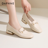 平底小皮鞋 达芙妮真皮单鞋 厚底乐福鞋 女通勤妈妈鞋 女2026新款 春季