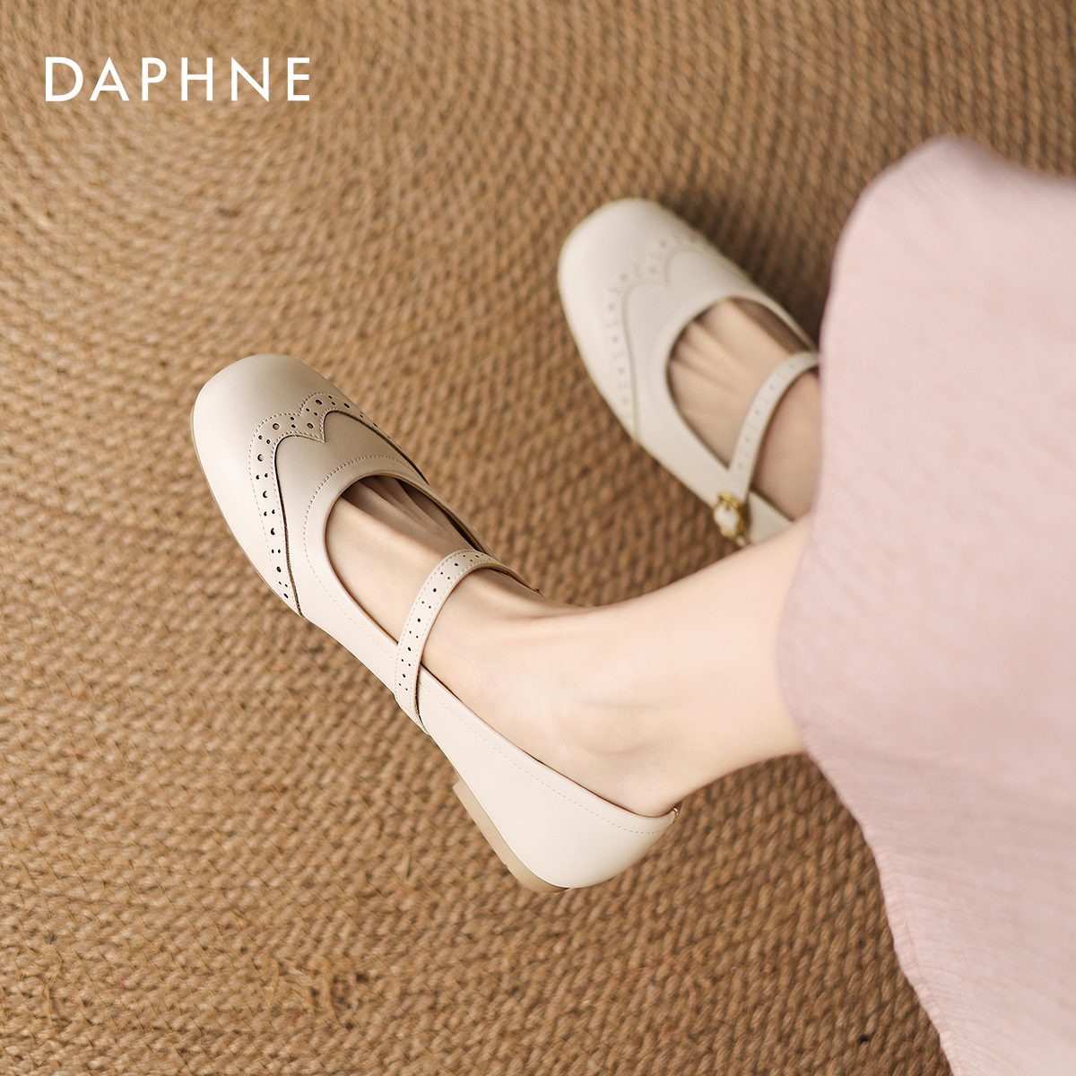 达芙妮浅口单鞋女法式软底皮鞋女