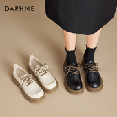 单鞋 达芙妮厚底乐福鞋 新款 英伦粗跟黑色小皮鞋 女通勤爆款 2026春季