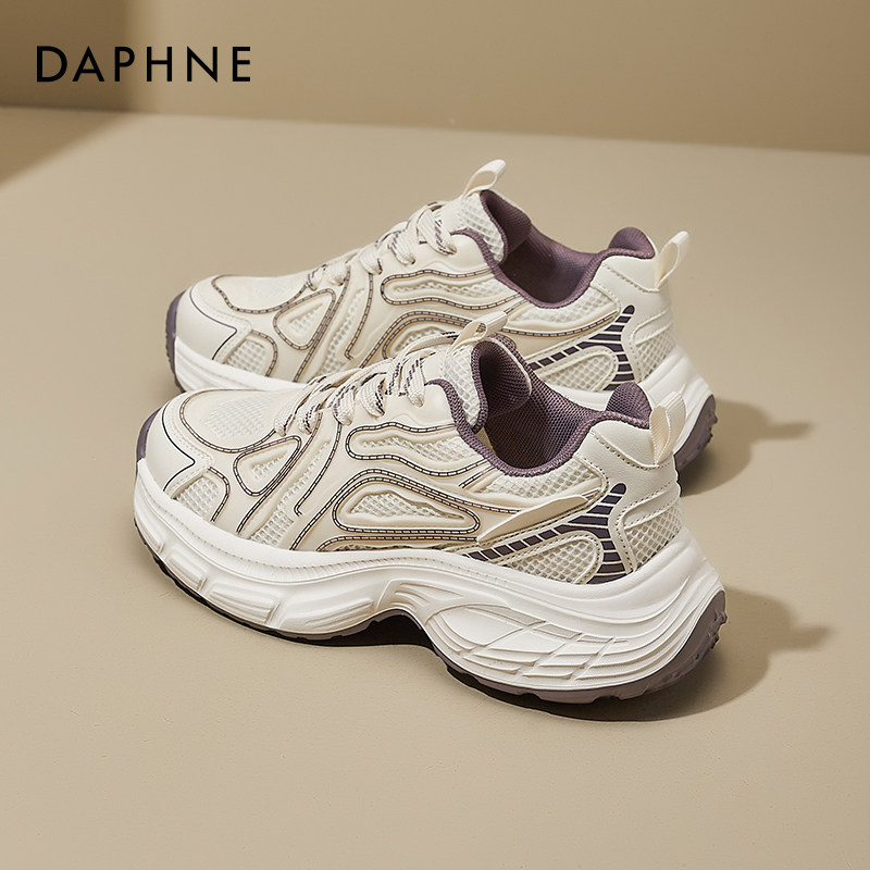 【达芙妮老爹鞋】网面休闲小白鞋