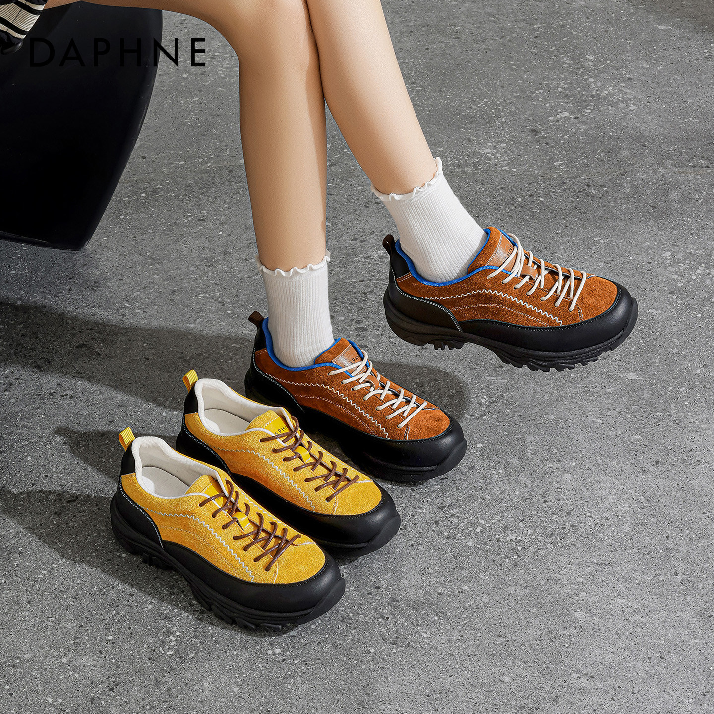 达芙妮徒步登山鞋女户外运动鞋2026春季新款丑萌大头鞋复古老爹鞋,女鞋,时尚休闲鞋,淘宝优惠券,粉丝福利购,淘宝优惠卷