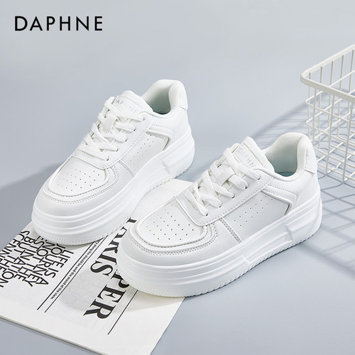达芙妮厚底小白鞋女百搭休闲板鞋