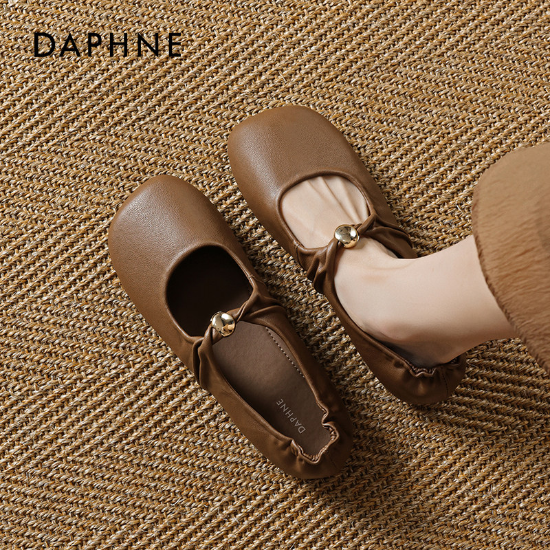 达芙妮复古玛丽珍鞋女2026春新款一脚蹬绝美小单鞋软底懒人孕妇鞋