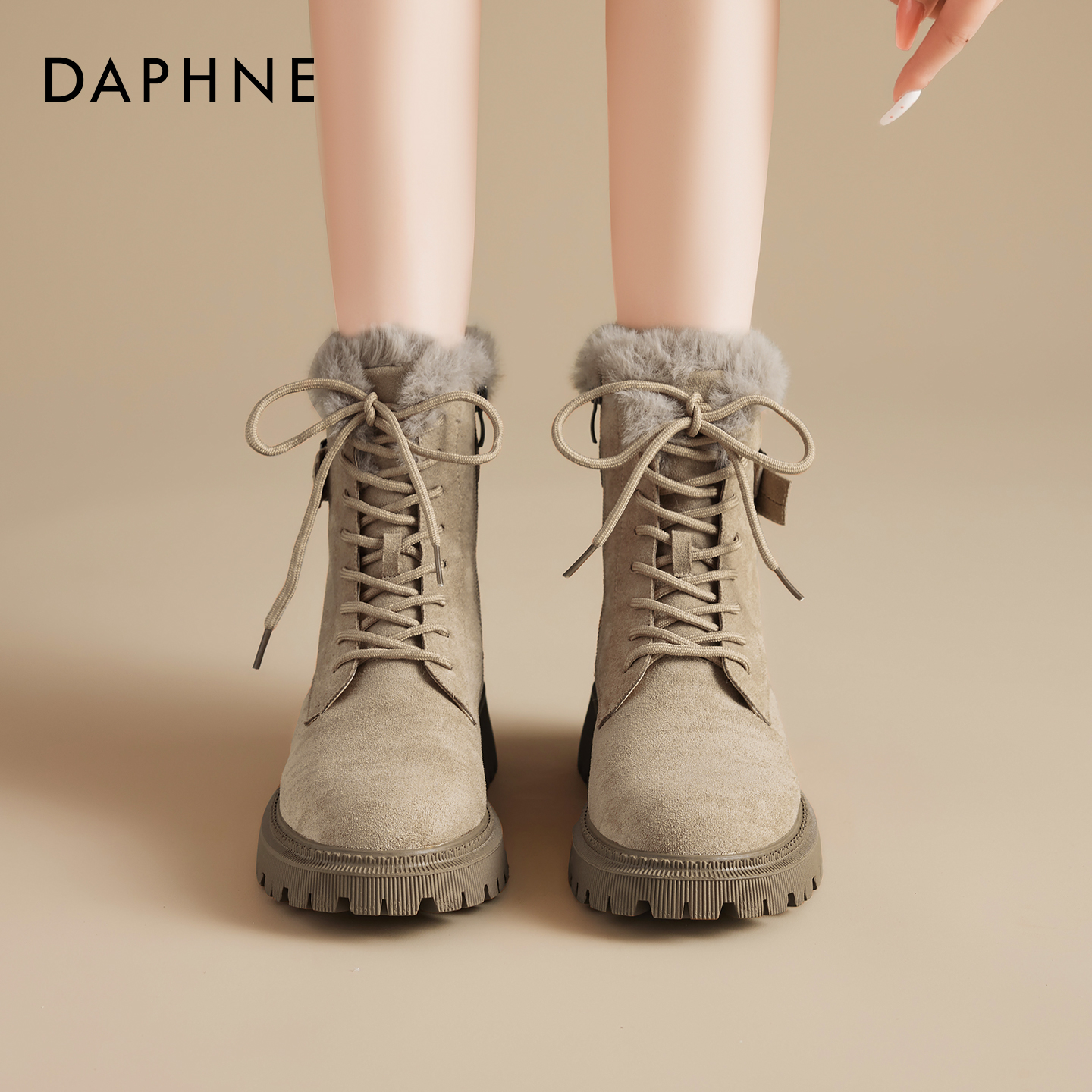 【达芙妮马丁靴】加绒加厚棉靴
