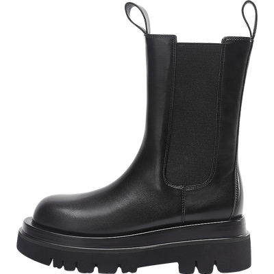 达芙妮烟筒靴中筒厚底显高