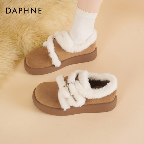 达芙妮加绒勃肯鞋子女冬季雪棉鞋