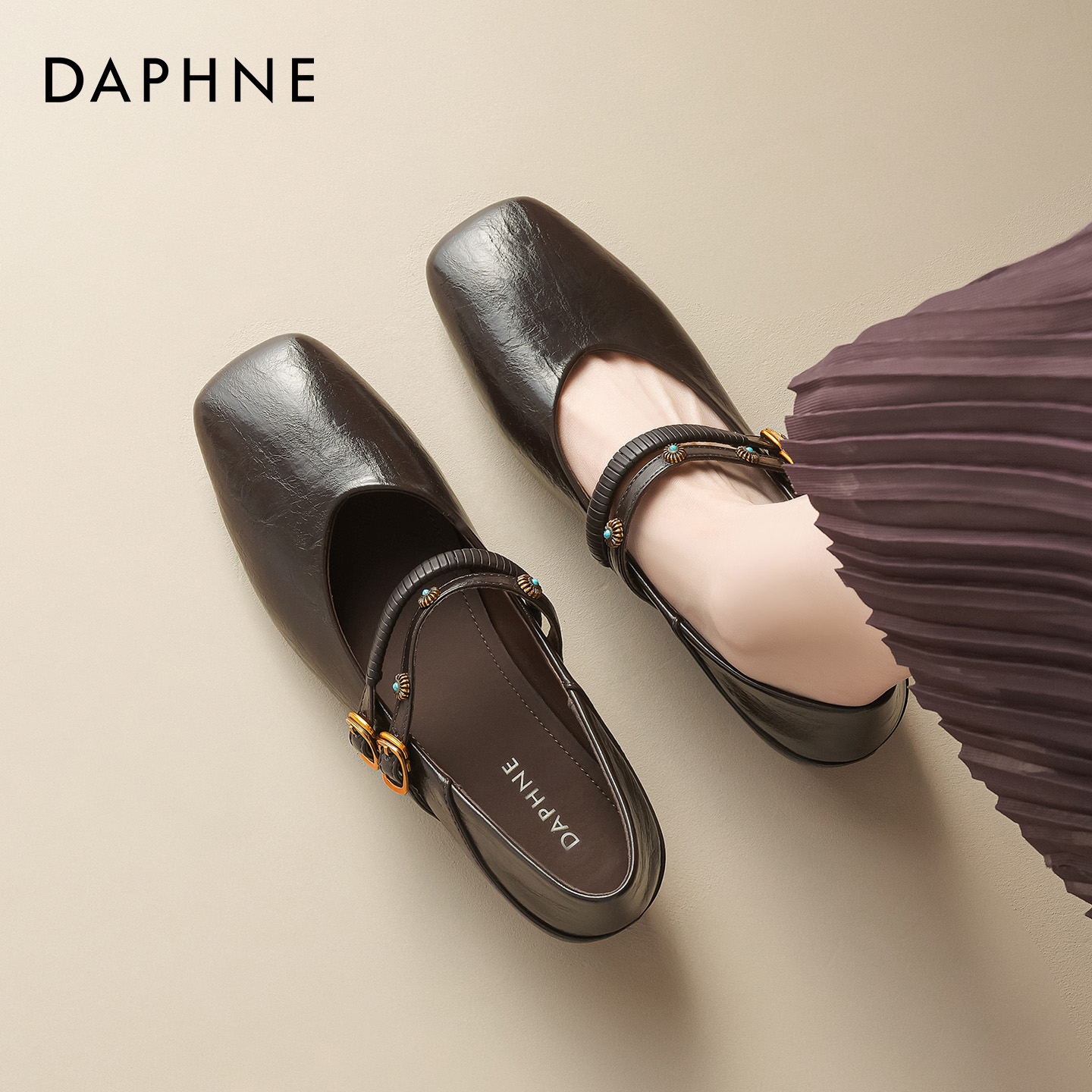 达芙妮玛丽珍鞋女通勤单鞋小皮鞋