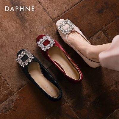 达芙妮法式单鞋一脚蹬平底鞋