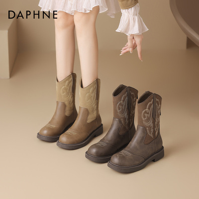 马丁靴女款西部牛仔短靴