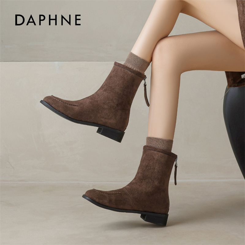 达芙妮厚底加绒雪地靴女毛毛棉鞋