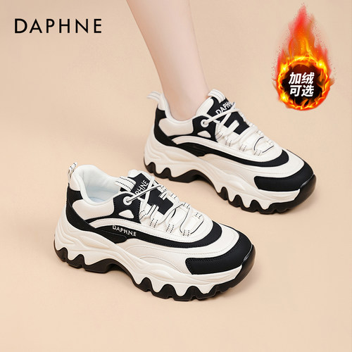达芙妮厚底老爹鞋增高鞋子女鞋冬