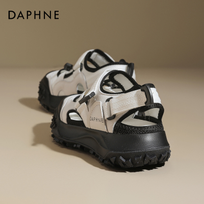 达芙妮运动凉鞋女2025新款春夏厚底增高软底不累脚休闲百搭凉拖鞋