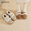 达芙妮厚底勃肯鞋女鞋冬2025新款毛毛鞋女外穿保暖棉鞋加绒雪地靴